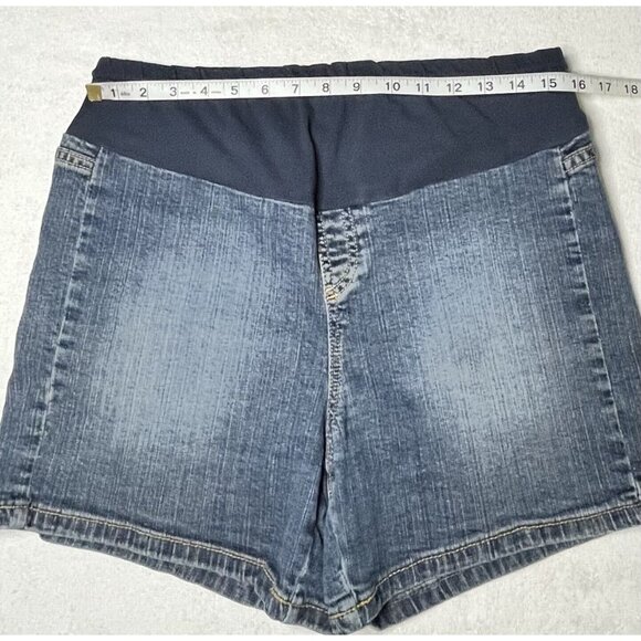 Oh Baby Motherhood Maternity Jean Shorts Size Medium Denim M Cuffed Short - Picture 1 of 3